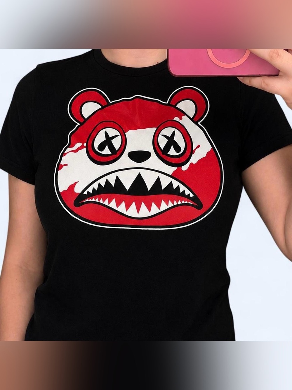 BAWS Crazy Bear Red & Black Tshirt Size Medium